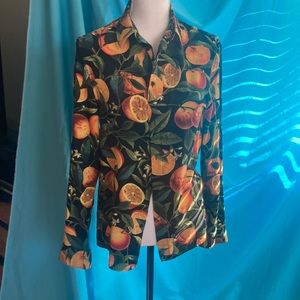 Black shirt with oranges print